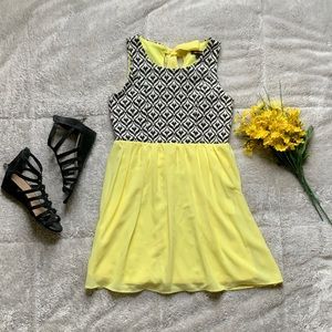Black and Yellow Patterned Dress